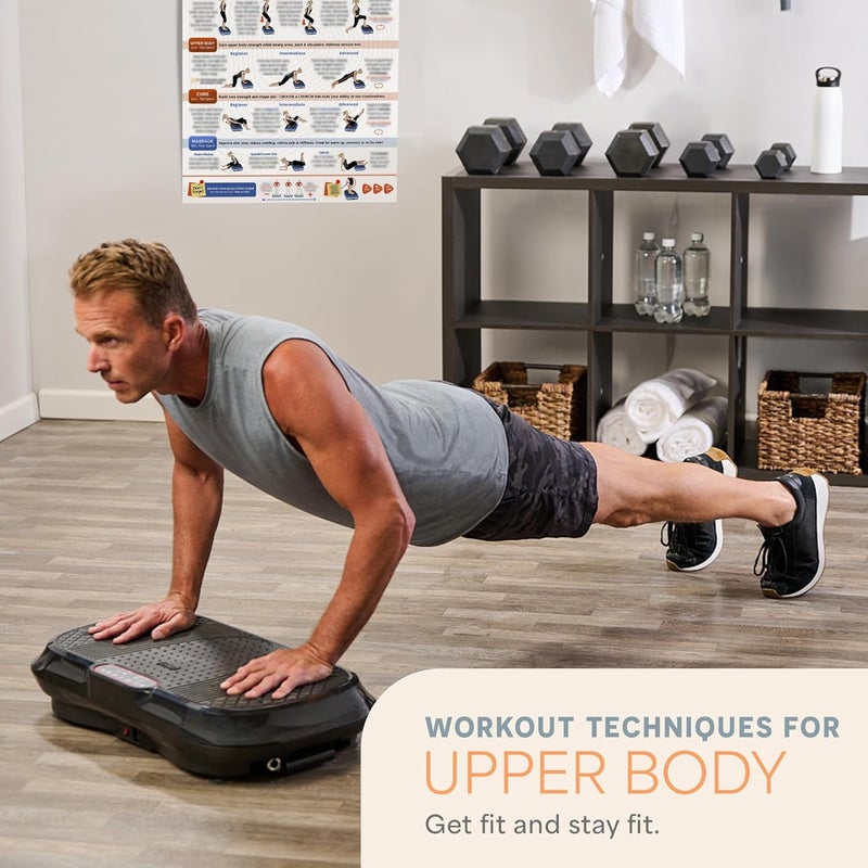 LifePro Whole Body Vibration Plate Workout Poster - Comprehensive Vibration Plate Exercise Machine Exercise Poster with Training Suggestions & Detailed Instructions in Convenient Workout Chart - Image 5